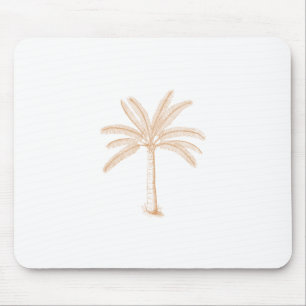 Palm Tree Sketch Tan Mouse Pad