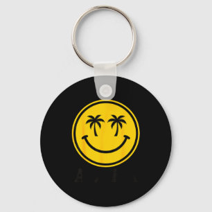 Palm tree smile aloha hawaii beach summer ocean key ring