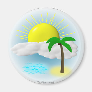 Palm Tree, Sun and Beach Magnet