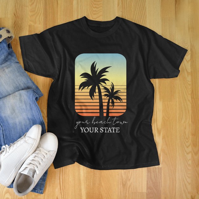 Palm Tree Sunset Custom City & State T-Shirt (Creator Uploaded)