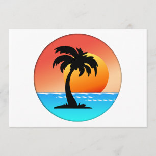 Palm Tree Sunset Invitation
