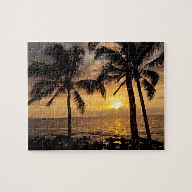 Palm tree sunset jigsaw puzzle (Horizontal)