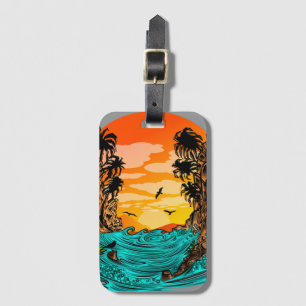 Palm Tree Sunset Luggage Tag