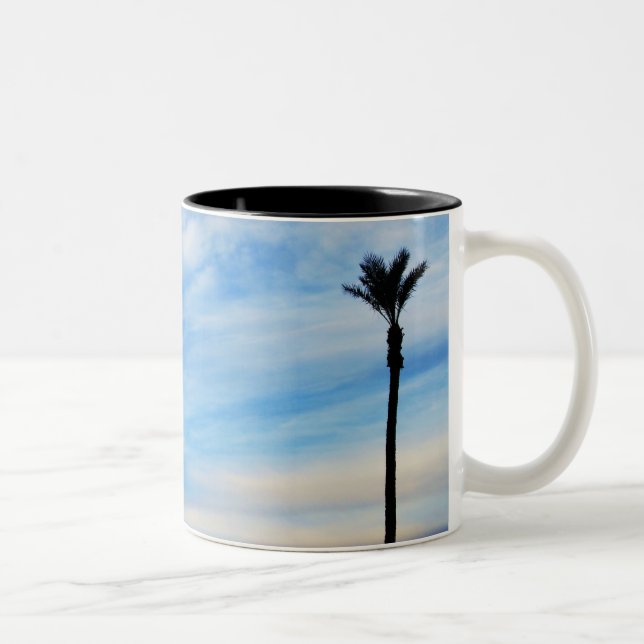 Palm Tree Sunset Photo Two-Tone Coffee Mug (Right)