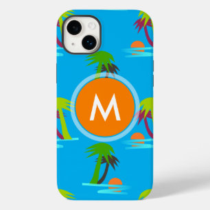 Palm Tree Sunset Sea Pattern Monogram Iphone Case-Mate iPhone 14 Plus Case