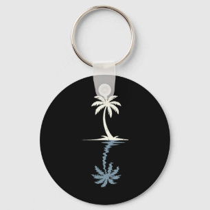 Palm Tree Sunset Trocal Beach Vacation Summer Men Key Ring