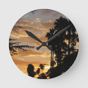 Palm Tree Sunset Wall Clock