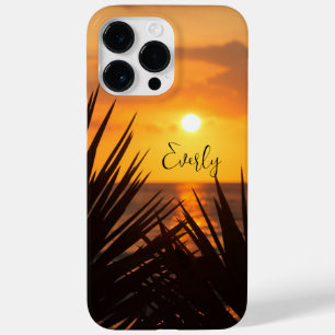 Palm Tree Sunset with Name Case-Mate iPhone 14 Pro Max Case