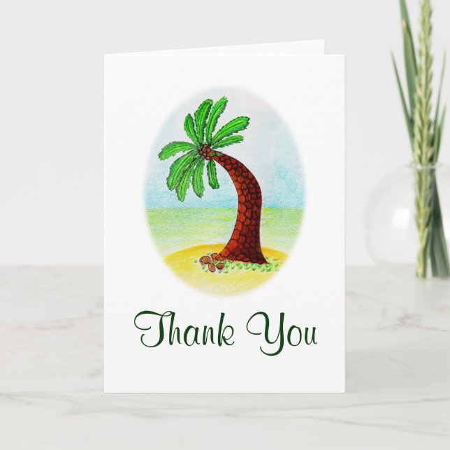 palm tree, Thank You Card (Front)