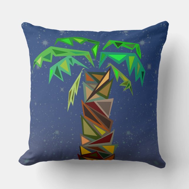 Palm Tree Throw Pillow (Front)