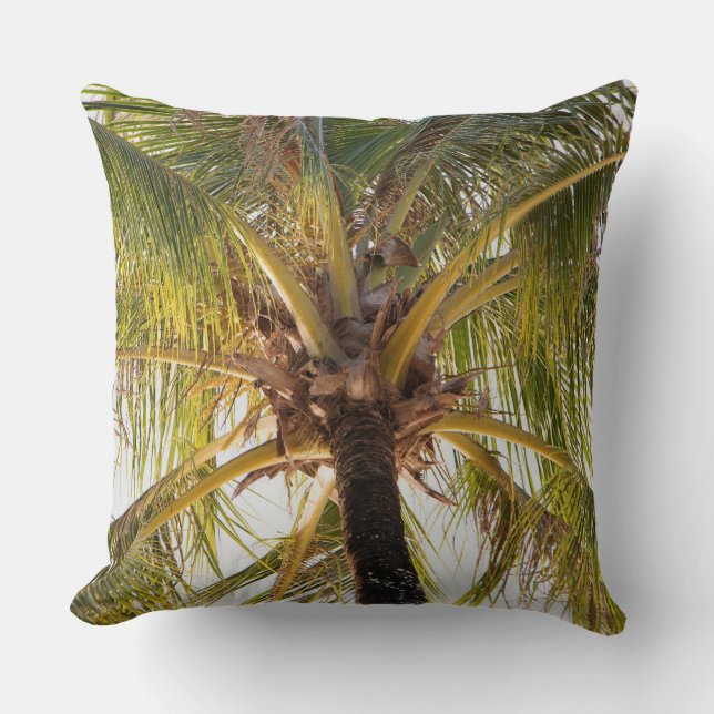 Palm Tree Throw Pillow (Front)