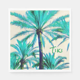 palm tree tiki luau party napkins