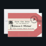 Palm Tree travel theme Luggage Tag Save the Date<br><div class="desc">Palm Tree travel theme Luggage Tag Save the Date for Weddings. Easily edit and move the text. Customise these tags by cutting off the front corners, punching a hole and attaching string! The backside is reversed on purpose, so that the corners line up! Please contact us if you need more...</div>
