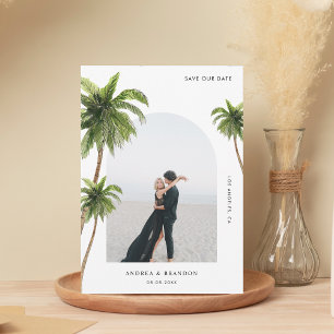 Palm Tree Tropical Arch Photo Destination Wedding Save The Date