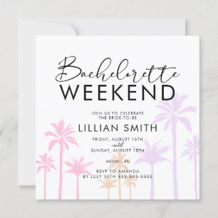 Palm Tree Tropical Bachelorette Weekend Invitation