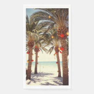 Palm Tree Tropical Beach Christmas Napkin