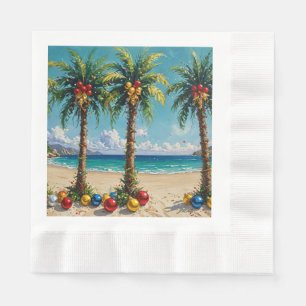 Palm Tree Tropical Beach Christmas Napkin