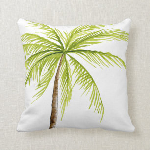 Palm tree tropical beach island decor cushion