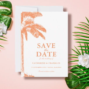 Palm Tree Tropical Elegant Wedding Save The Date