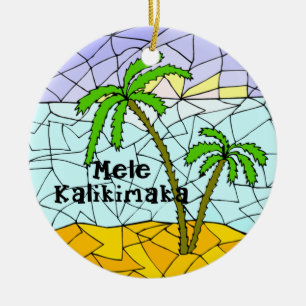 Palm Tree Tropical Hawaiian Christmas Ornament