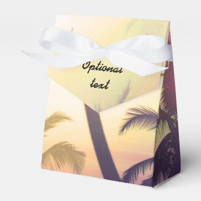 Palm Tree Tropical Heat Beach Party Favour Boxes (Front Side)