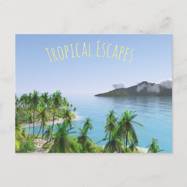Palm Tree Tropical Island Postcard (Front)