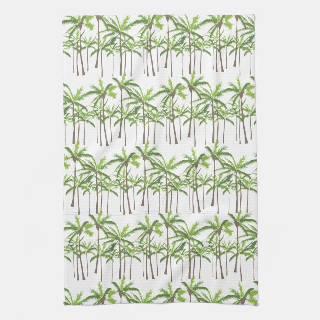 Palm Tree Tropical Kitchen Hand Towel (Vertical)