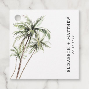 Palm Tree Tropical Minimal Wedding Favour Tag