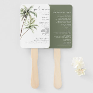 Palm Tree Tropical   Minimal Wedding Hand Fan