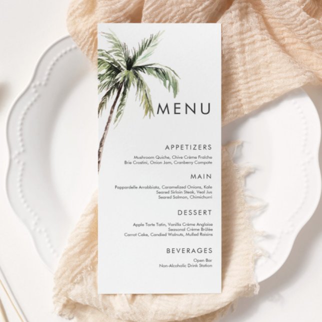 Palm Tree Tropical | Minimal Wedding Menu (Creator Uploaded)