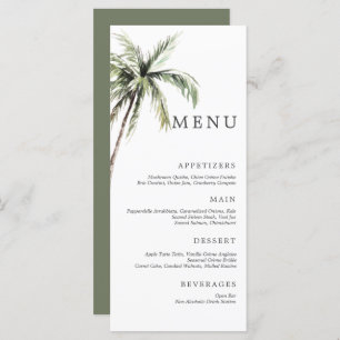 Palm Tree Tropical   Minimal Wedding Serif Menu