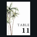 Palm Tree Tropical | Minimal Wedding Table Number<br><div class="desc">Sandy beaches and warm breezes are what this design is all about. Celebrate your tropical wedding theme with our simple,  minimal palm tree design. This design is fully customisable and colours can be swapped to your liking.</div>