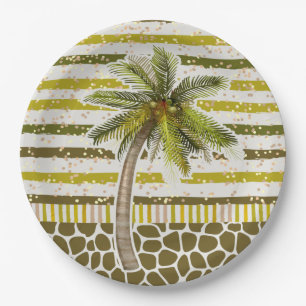 Palm Tree Tropical Paper Plate