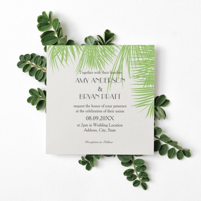 Palm Tree Tropical Wedding Invitation (Creator Uploaded)