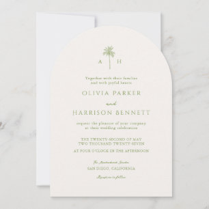 Palm Tree Tropical Wedding Invitation