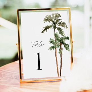 Palm Tree Tropical Wedding Table Numbers