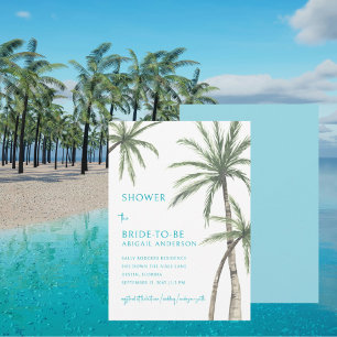 Palm Tree Turquoises Bridal Shower Invitation