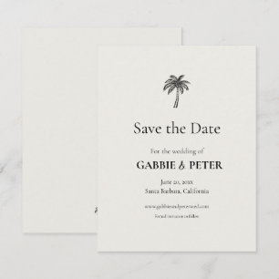 Palm Tree Typography Clean Elegant Save the Date Invitation