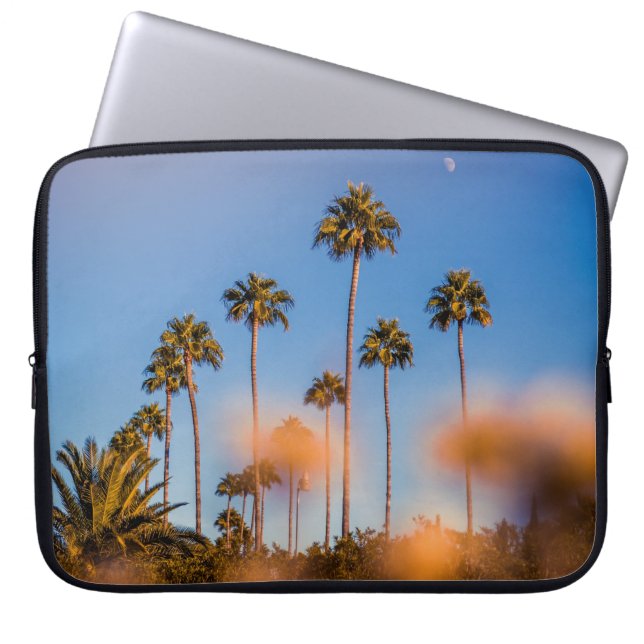 Palm tree under blue sky laptop sleeve (Front)