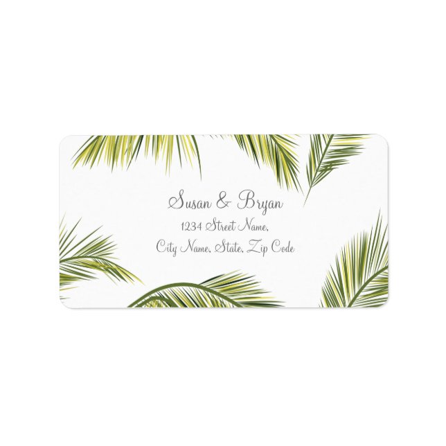 Palm Tree Wedding Address Label (Front)
