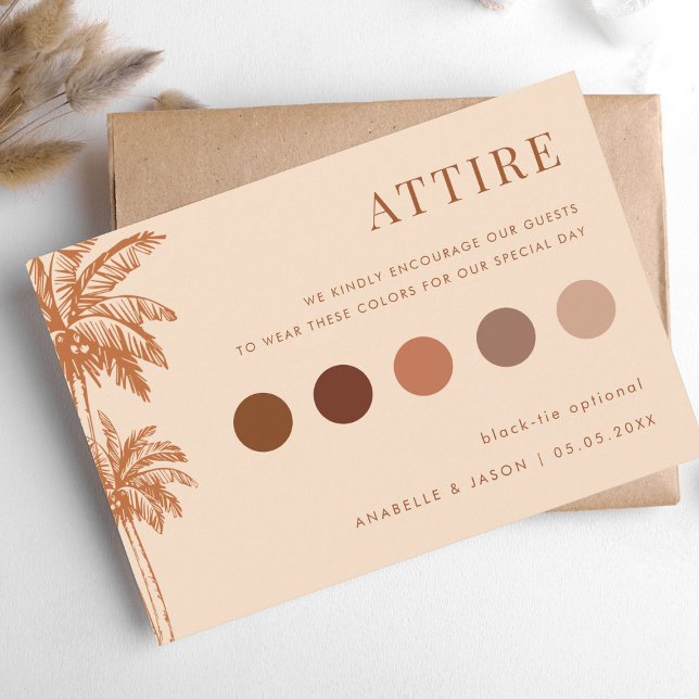 Palm Tree Wedding Attire Guest Dress Code Card  (Creator Uploaded)