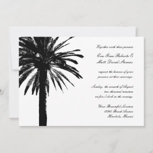 Palm tree wedding invitations   Tropical invites