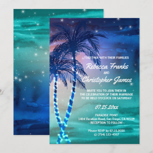 Palm Tree Wedding Invitations   Tropical Templates
