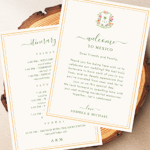 Palm Tree Wedding Welcome Letter Itinerary Card