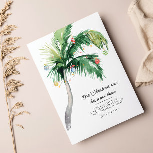 Palm Tree We've Moved Coastal Christmas Holiday Announcement