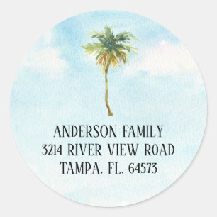 Palm Tree We've Moved New Address Label Sticker