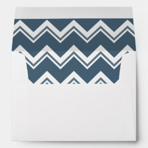 Palm Tree with blue chevron liner wedding Envelope
