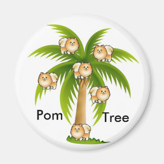Palm Tree with Pomeranians Magnet