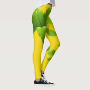 Palm Tree Yellow Leggings