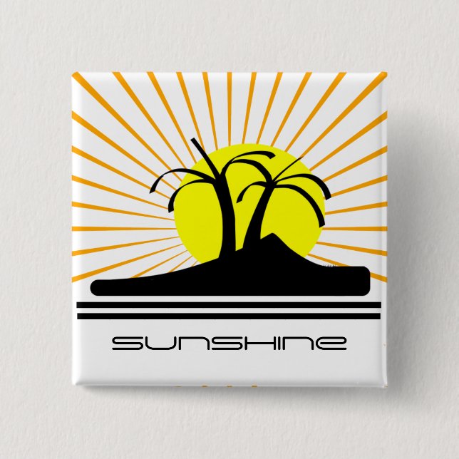 Palm Trees 15 Cm Square Badge (Front)